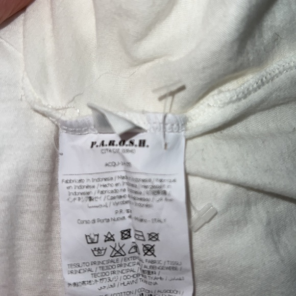 P.A.R.O.S.H. Sequined Embellished Miami White Cotton T Shirt Size M - Picture 5 of 6